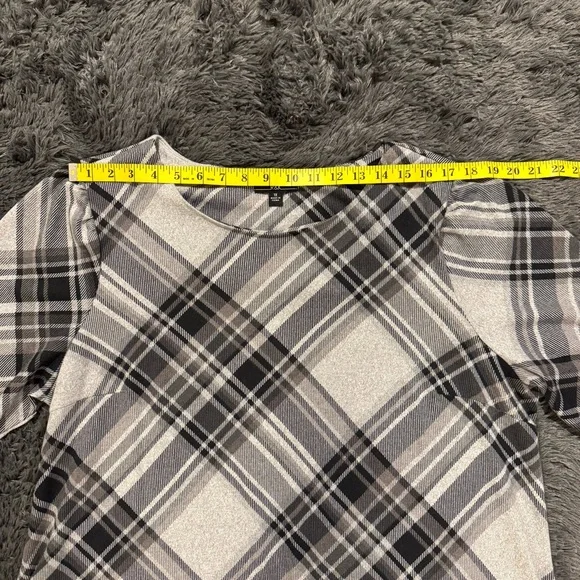 R&K Black and White Plaid Long Sleeve Dress - Picture 4 of 9